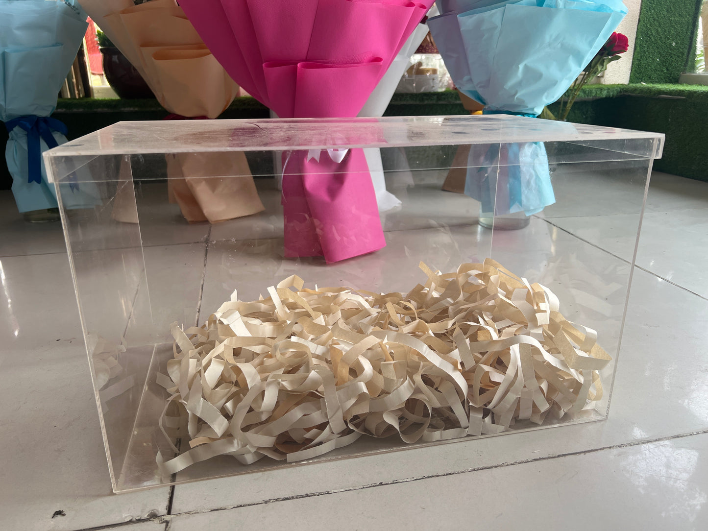 Premium Acrylic Gift Box 12x20 Inch β Perfect for Cakes, Teddy Bears & Surprises